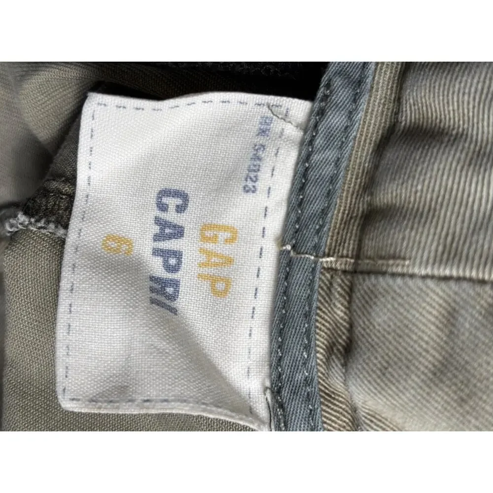 Gap Capri Pants Womens Size 6 Beige Straight Leg Stretch High Rise